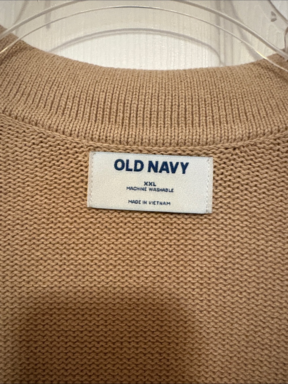 Old Navy Tan V-Neck Collared Sweater - Picture 2 of 4